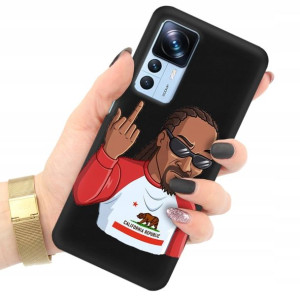 Etui Matowe Czarne do XIAOMI 12T Zabawne Top Wzory