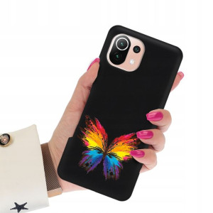 Etui Matowe Czarne do XIAOMI MI 11 LITE 4G Wzory