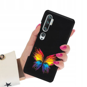 Etui Matowe Czarne do XIAOMI MI NOTE 10 Case Wzory