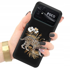 Etui Matowe Czarne do XIAOMI POCO C40 Modne Wzory