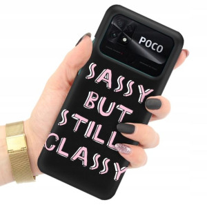 Etui Matowe Czarne do XIAOMI POCO C40 Modne Wzory