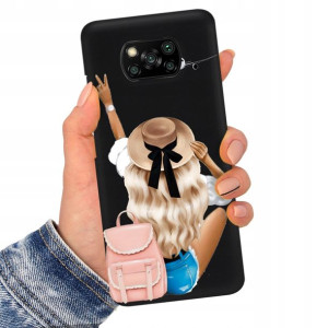Etui Matowe Czarne do XIAOMI POCO X3 NFC Top Wzory