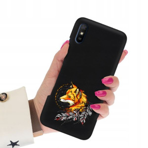 Etui Matowe Czarne do XIAOMI REDMI 9A Case Wzory