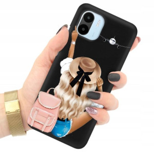 Etui Matowe Czarne do XIAOMI REDMI A1 Modne Wzory
