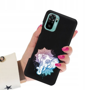 Etui Matowe Czarne do XIAOMI REDMI NOTE 10S Wzory