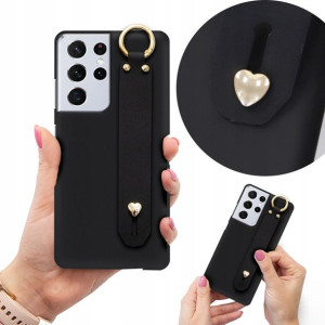 Etui Matowe Czarne z Paskiem do SAMSUNG S21 ULTRA
