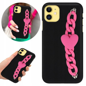 Etui Matowe Czarne Łańcuszek do IPHONE 11 Blink 09