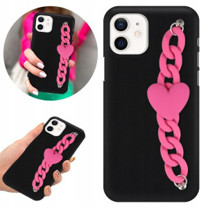 Etui Matowe Czarne Łańcuszek do IPHONE 12 Blink 09