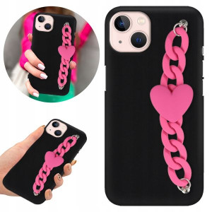 Etui Matowe Czarne Łańcuszek do IPHONE 13 Blink 09