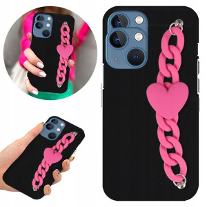 Etui Matowe Czarne Łańcuszek do IPHONE 14 Blink 09