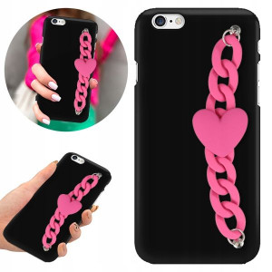 Etui Matowe Czarne Łańcuszek do IPHONE 6 Blink 09