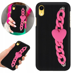 Etui Matowe Czarne Łańcuszek do IPHONE XR Blink 09