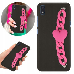 Etui Matowe Czarne Łańcuszek do LG K20 Blink 09
