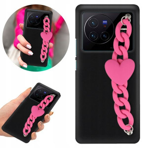 Etui Matowe Czarne Łańcuszek do VIVO X80 Blink 09