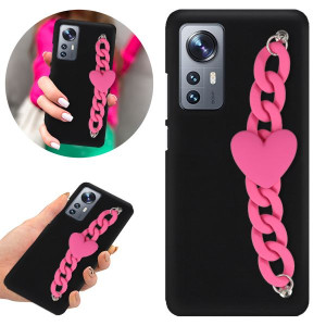Etui Matowe Czarne Łańcuszek do XIAOMI 12 Blink 09