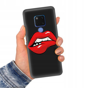 Etui Matowe CZARNY do HUAWEI MATE 20 Obudowa Wzory