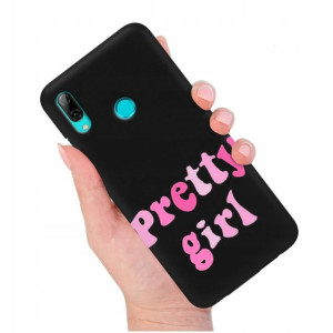 Etui Matowe Czarny do HUAWEI P SMART 2019 Wzory