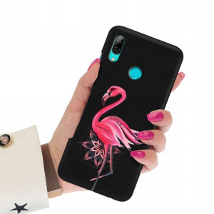 Etui Matowe CZARNY do HUAWEI Y7 2019 Wiosna Wzory