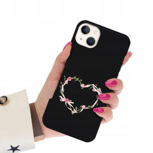 Etui Matowe Czarny do IPHONE 14 PLUS Subtelne Wzor