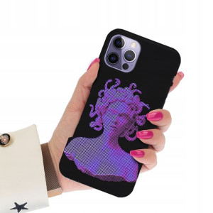 Etui Matowe Czarny do IPHONE 14 PRO Sztuka Wzory