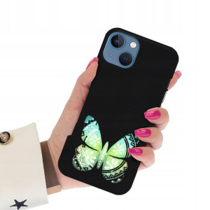 Etui Matowe Czarny do IPHONE 14 Subtelne Top Wzory