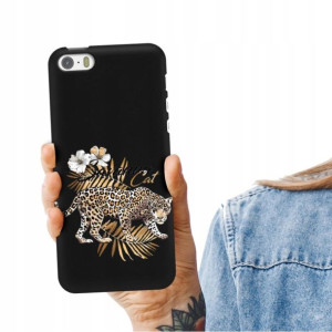 Etui Matowe CZARNY do IPHONE 5G Zabawne Top Wzory