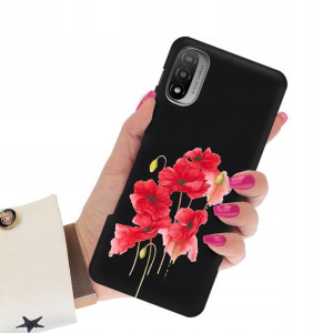 Etui Matowe CZARNY do MOTOROLA E20 Wiosna Wzory