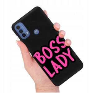 Etui Matowe Czarny do MOTOROLA E20s Modne Wzory