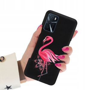 Etui Matowe CZARNY do OPPO A16 Wiosenne Top Wzory