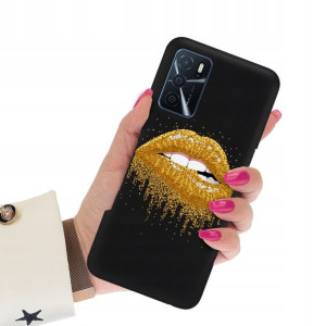 Etui Matowe CZARNY do OPPO A54S Wiosenne Top Wzory