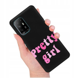 Etui Matowe Czarny do OPPO F19 PRO PLUS 5G Wzory