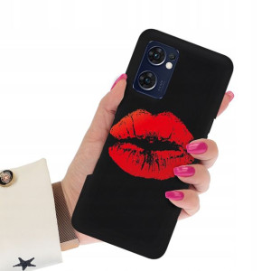 Etui Matowe Czarny do OPPO FIND X5 LITE Top Wzory