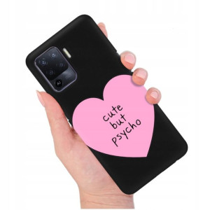 Etui Matowe Czarny do OPPO RENO 5 LITE Modne Wzory