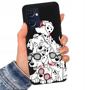 Etui Matowe Czarny do OPPO RENO 7 5G Bajki Wzory