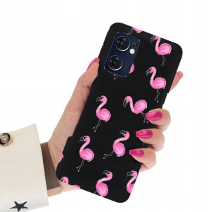 Etui Matowe Czarny do OPPO RENO 7 5G Wiosna Wzory