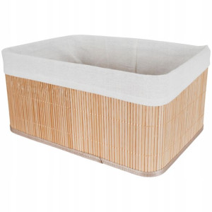 Koszyk Bambusowy Organizer Z Materiałem 36 Cm Brąz