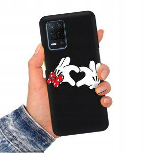 Etui Matowe CZARNY do REALME 8 5G Obudowa Wzory