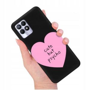 Etui Matowe Czarny do REALME 8i Modne Top Wzory