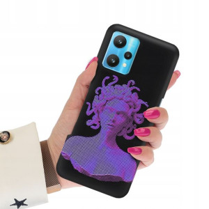 Etui Matowe Czarny do REALME 9 5G Art Top Wzory