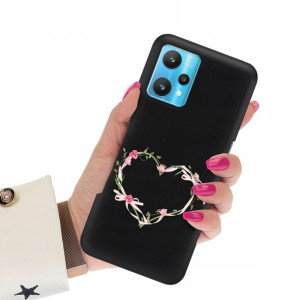 Etui Matowe Czarny do REALME 9 5G Subtelne Wzory