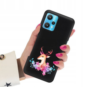 Etui Matowe Czarny do REALME 9 5G Subtelne Wzory