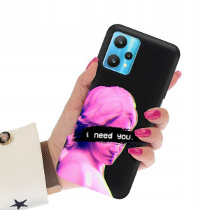 Etui Matowe Czarny do REALME 9 PRO Art Top Wzory