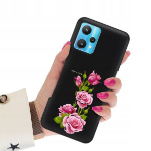 Etui Matowe Czarny do REALME 9 PRO Wiosna Wzory