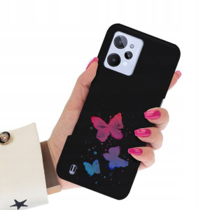 Etui Matowe Czarny do REALME C31 Subtelne Wzory