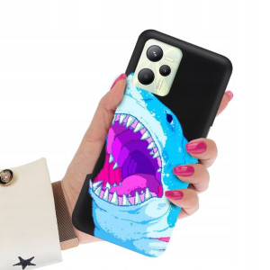Etui Matowe Czarny do REALME C35 Art Sztuka Wzory