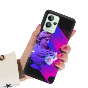 Etui Matowe Czarny do REALME GT2 PRO 5G Art Wzory