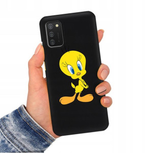 Etui Matowe CZARNY do SAMSUNG A02s Obudowa Wzory