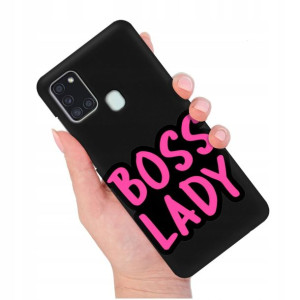 Etui Matowe Czarny do SAMSUNG A21s Modne Top Wzory