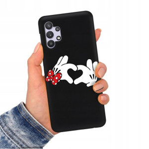 Etui Matowe CZARNY do SAMSUNG A32 4G Obudowa Wzory
