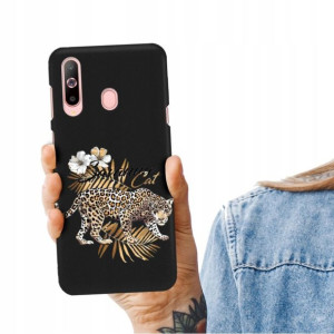 Etui Matowe CZARNY do SAMSUNG A60 Serialowe Wzory